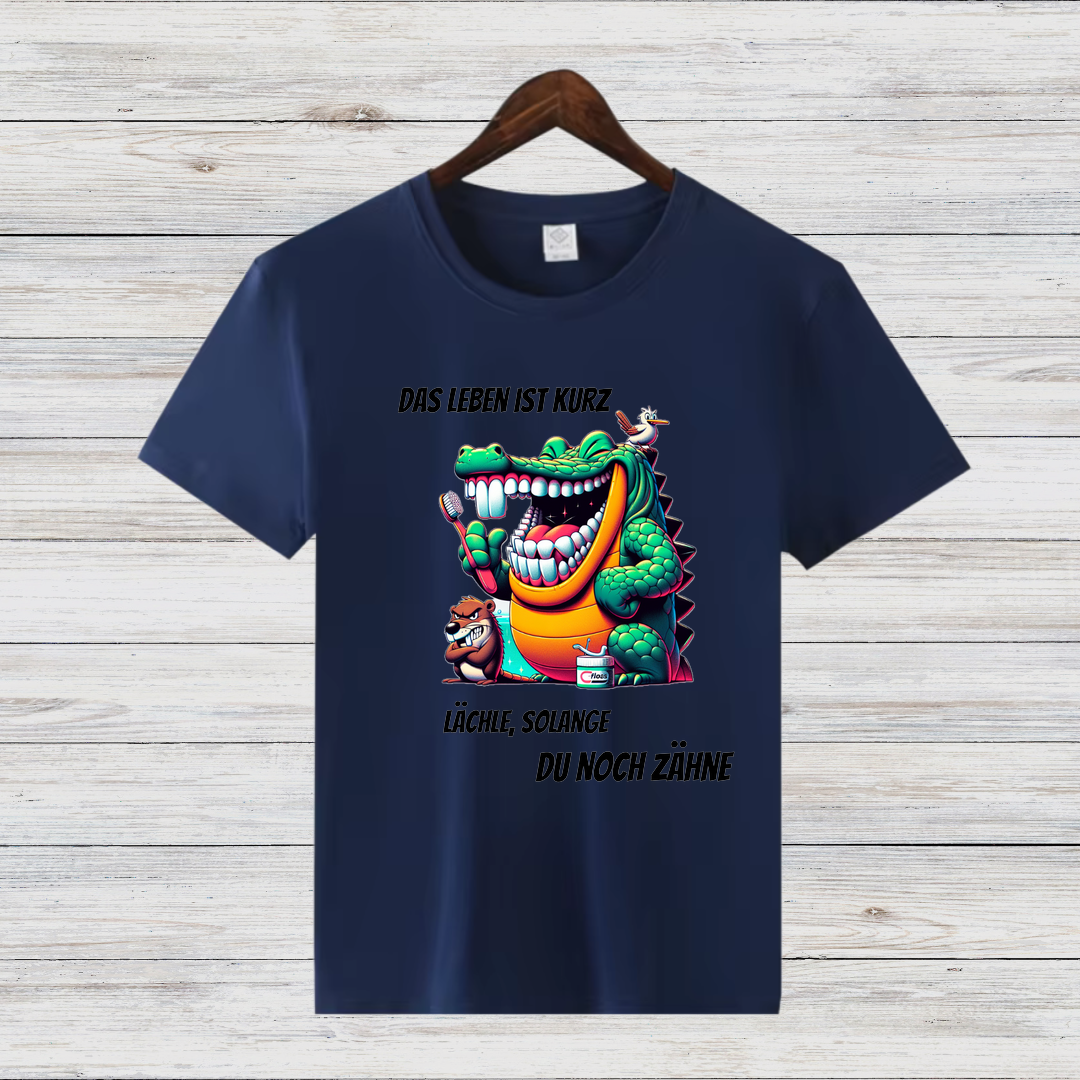 Das Leben ist kurz | Lustiges Krokodil-Shirt | Humorvolles Statement | Perfekt für kalte Tage