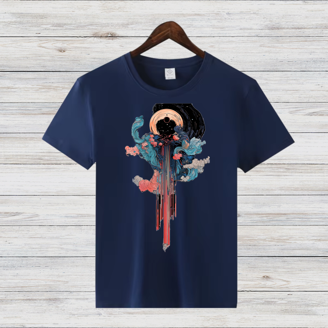 Kosmisches Kunst T-Shirt | Mystisches Design | Stilvolles Statement Shirt | Baumwollshirt für kreative Köpfe