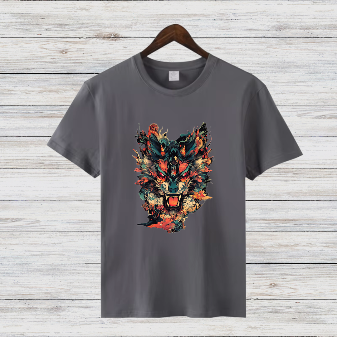 Mystischer Wolf | Stylisches Wintershirt | Kunstvolles Tiermotiv | Statement Shirt für kalte Tage