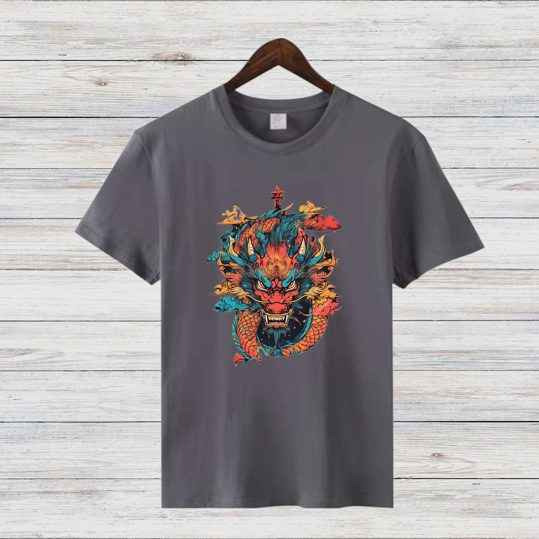 Mystischer Drachengeist | Asiatisches Drachen T-Shirt | Kunstvolles Fantasy Shirt | Statement Shirt für Drachenfans