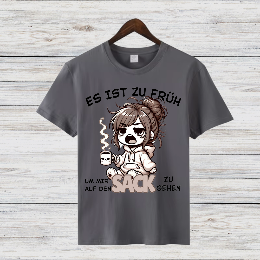 Morgenmuffel Shirt | Lustiges Sprüche T-Shirt | Humorvolles Kaffee Design | Statement Shirt für Kaffeeliebhaber