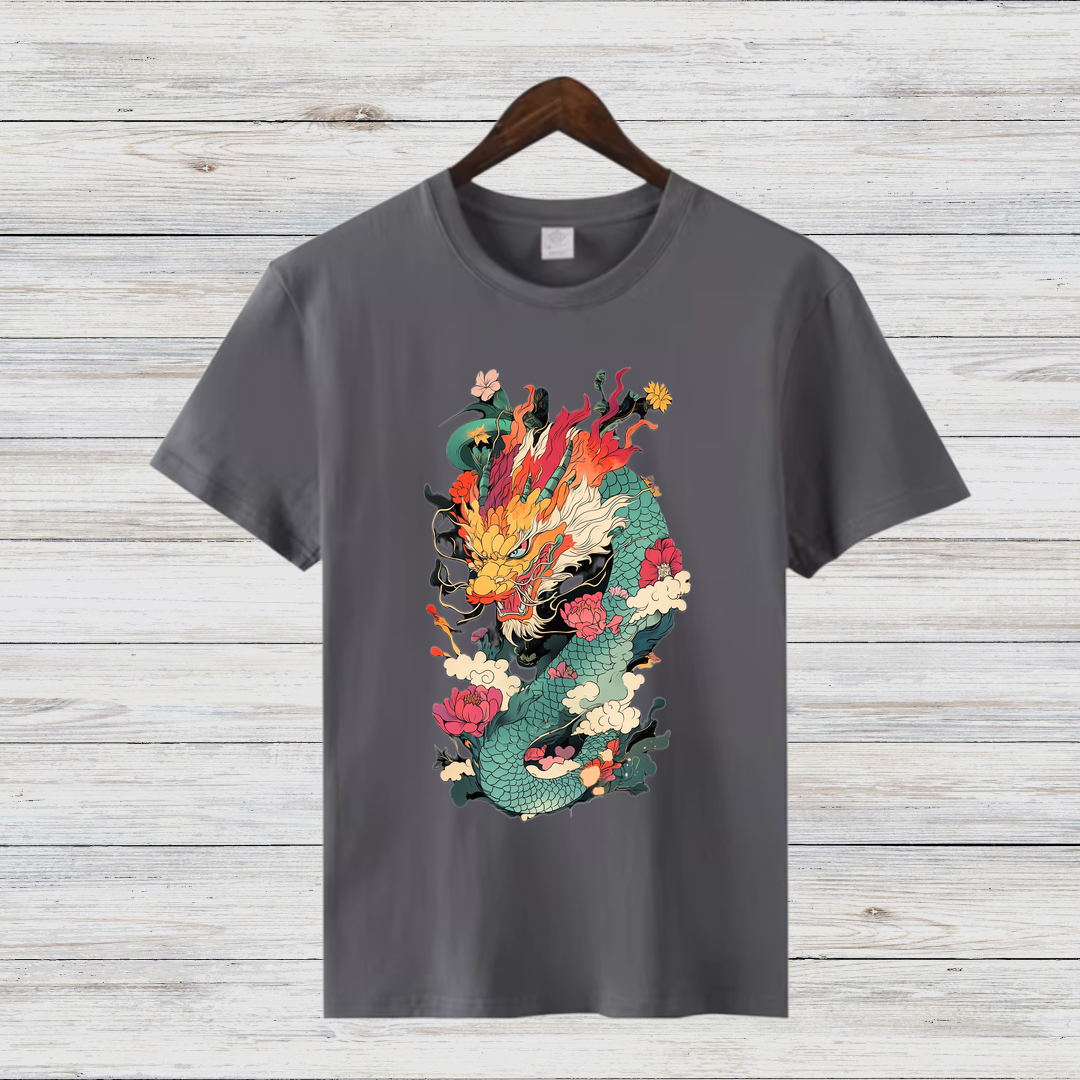 Mystischer Drachengeist | Asiatisches Drachen T-Shirt | Kunstvolles Fantasy Design | Stylisches Shirt für Drachenfans