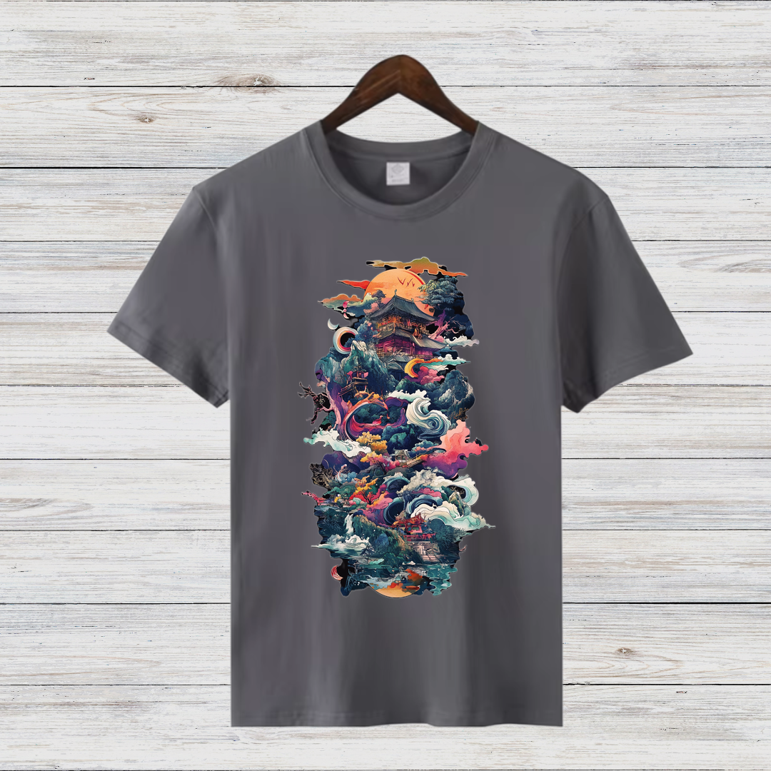 Mystisches Japan Shirt | Fantasievolles Kunst-Design | Asiatische Ästhetik | Stilvolles Baumwollshirt für den Winter