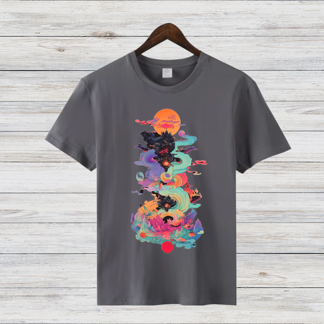 Magisches Winterdesign | Fantasievolles Kunstshirt | Mystisches Baumwollshirt | Stilvolles Geschenk für Fantasy-Fans