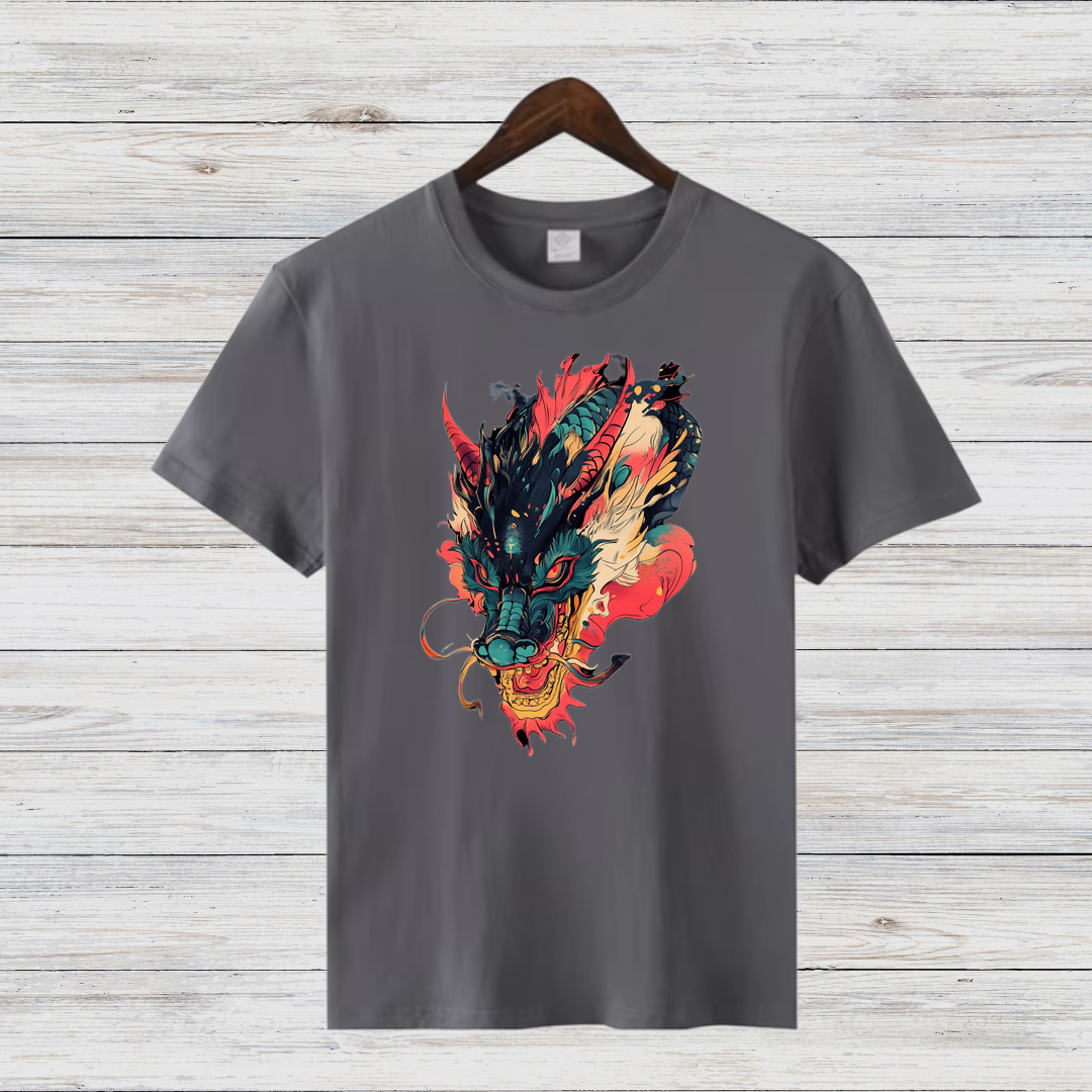 Mystischer Drachengeist | Asiatisches Drachen T-Shirt | Fantasy Kunst Shirt | Stilvolles Statement Shirt für Wintertage