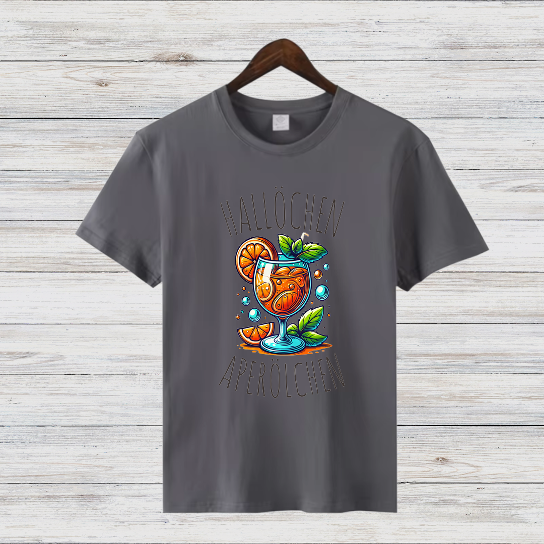 Hallöchen Aperölchen | Lustiges Party-Shirt | Stylisches Freizeitshirt | Geschenk für Aperol-Liebhaber