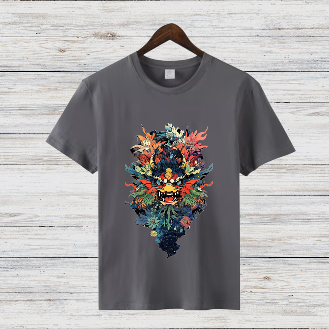 Mystischer Drachengeist | Asiatisches Kunst T-Shirt | Fantasievolles Design | Stilvolles Statement Shirt für den Winter