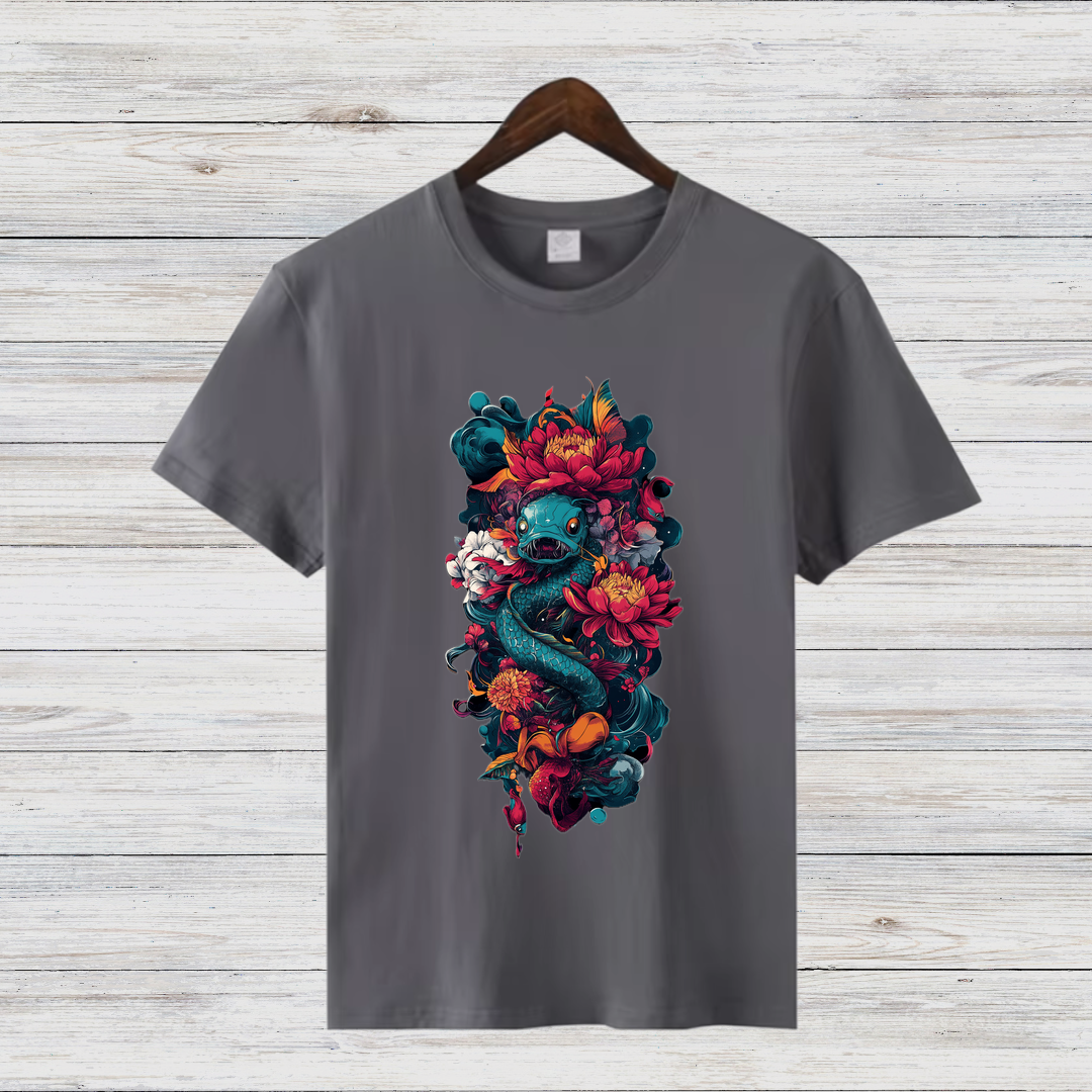 Mystische Drachenblüte | Fantasy T-Shirt | Magisches Kunstdesign | Stilvolles Statement-Shirt für den Winter