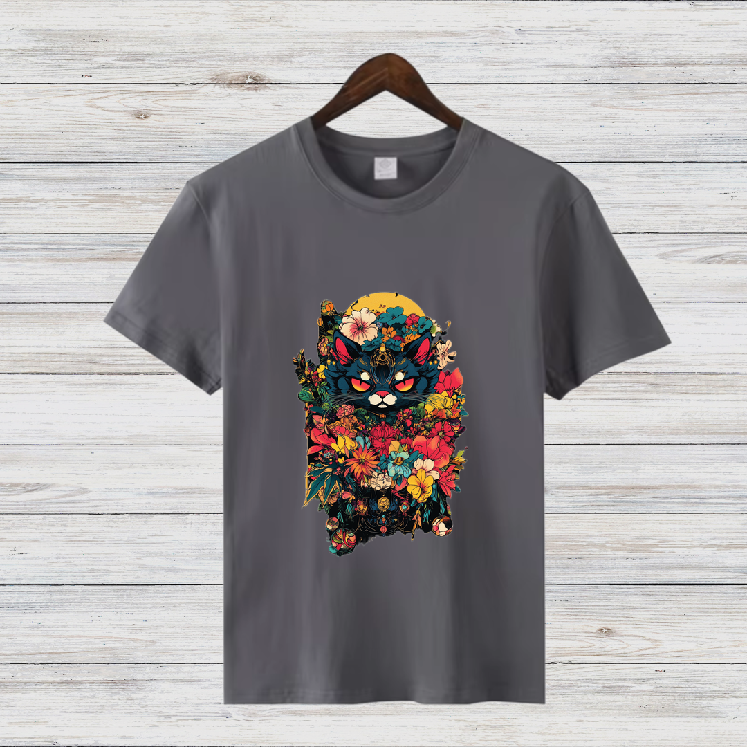 Mystische Katzenmagie | Künstlerisches T-Shirt | Fantasy Katzen-Design | Stilvolles Statement-Shirt für Katzenliebhaber