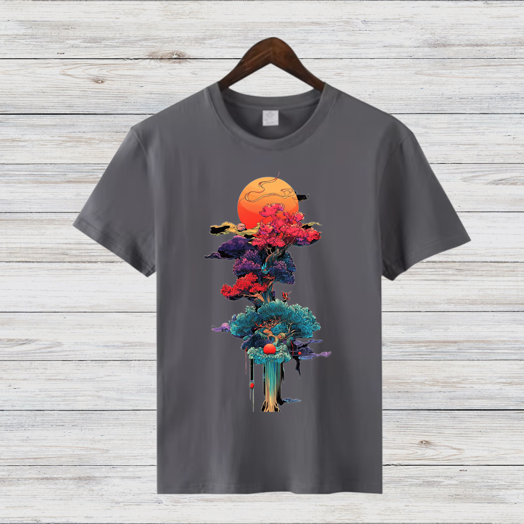 Magischer Winterbaum | Künstlerisches T-Shirt | Mystisches Naturdesign | Stilvolles Shirt für kalte Tage