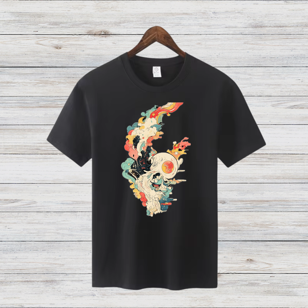 Mystischer Totenkopf | Künstlerisches Wintershirt | Stylisches Statement-Shirt | Perfektes Geschenk für Kunstliebhaber