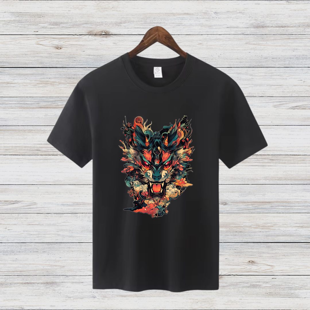 Mystischer Wolf | Stylisches Wintershirt | Kunstvolles Tiermotiv | Statement Shirt für kalte Tage