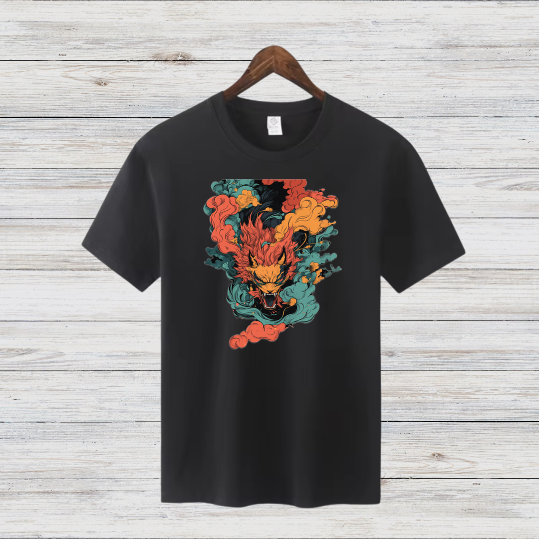 Mystischer Drachengeist | Asiatisches Fantasy Shirt | Stylisches Winter-Statement | Baumwollshirt für Drachen-Fans