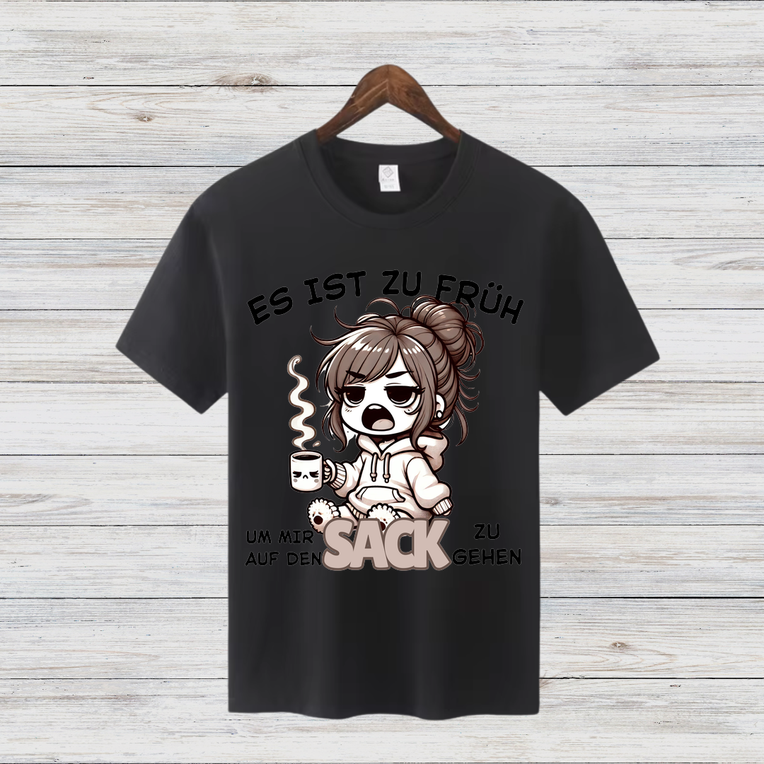 Morgenmuffel Shirt | Lustiges Sprüche T-Shirt | Humorvolles Kaffee Design | Statement Shirt für Kaffeeliebhaber