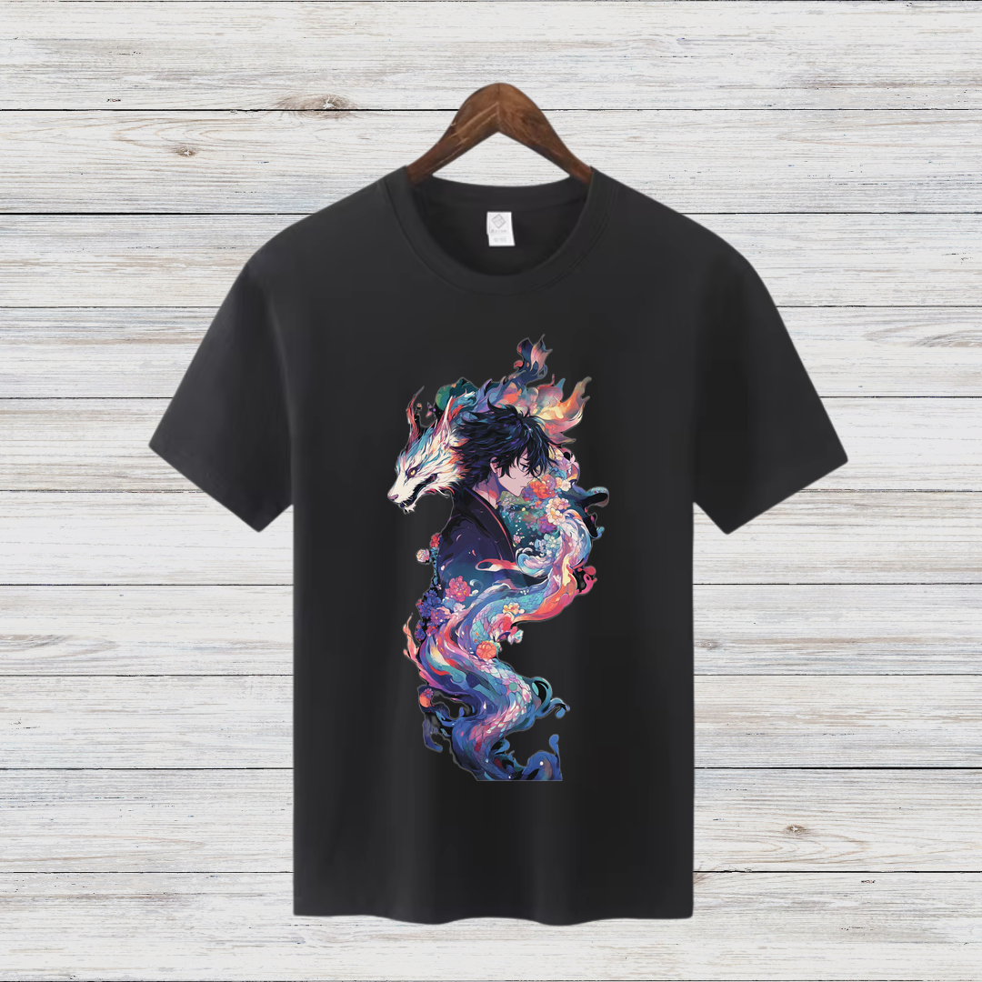 Mystischer Drache | Anime Fantasy T-Shirt | Kunstvolles Design | Geschenk für Anime-Fans