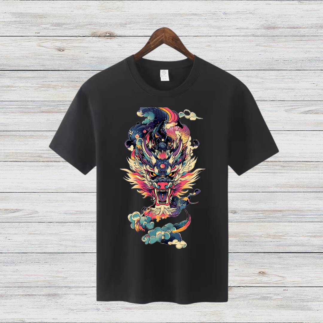 Mystischer Drachengeist | Asiatisches Drachen T-Shirt | Fantasy Kunst Shirt | Legendäres Design für Drachenfans