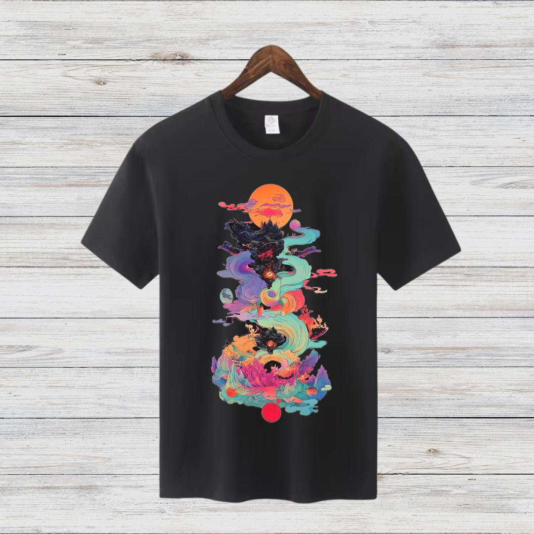 Magisches Winterdesign | Fantasievolles Kunstshirt | Mystisches Baumwollshirt | Stilvolles Geschenk für Fantasy-Fans