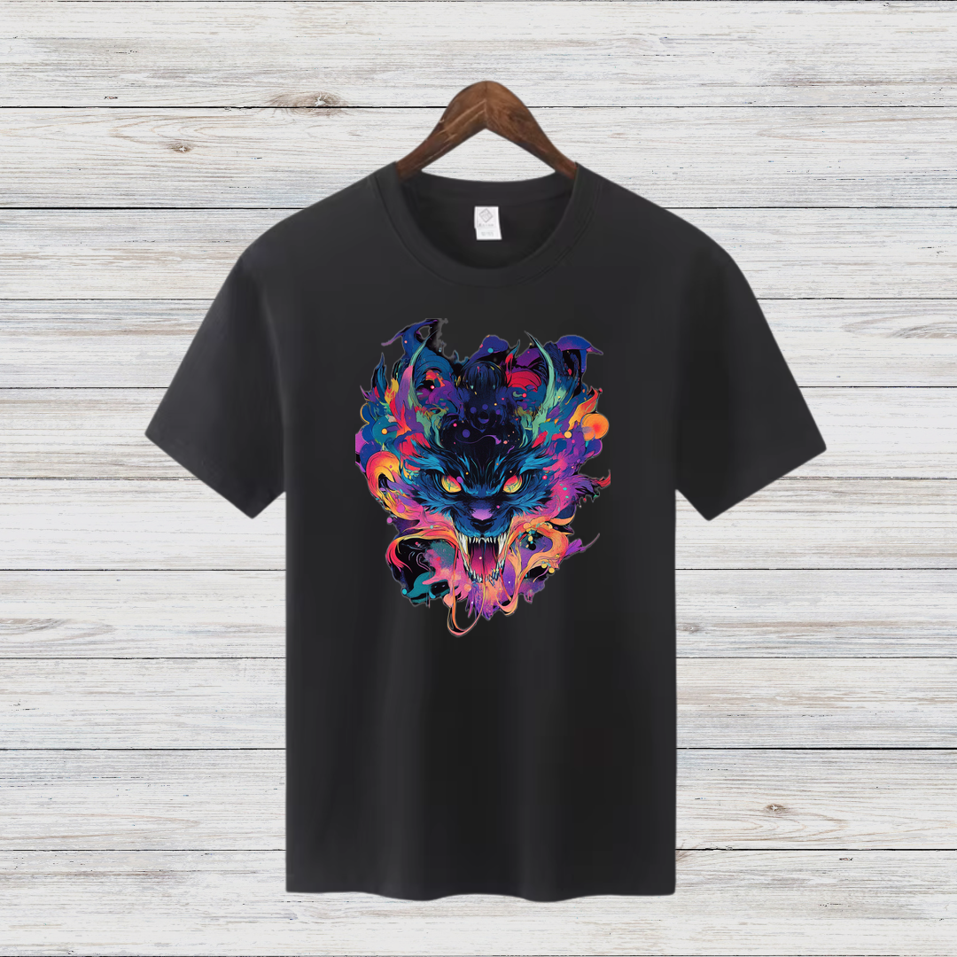 Mystischer Wolf | Künstlerisches T-Shirt | Wildes Design für Tierliebhaber | Cooles Statement Shirt für Männer