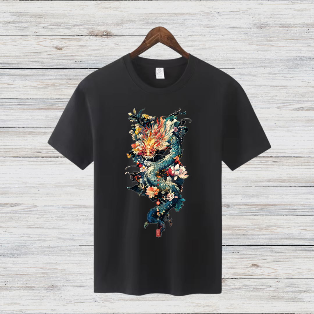 Magischer Drachen | Mystisches Fantasy T-Shirt | Kunstvolles Design | Stilvolles Statement Shirt für den Winter