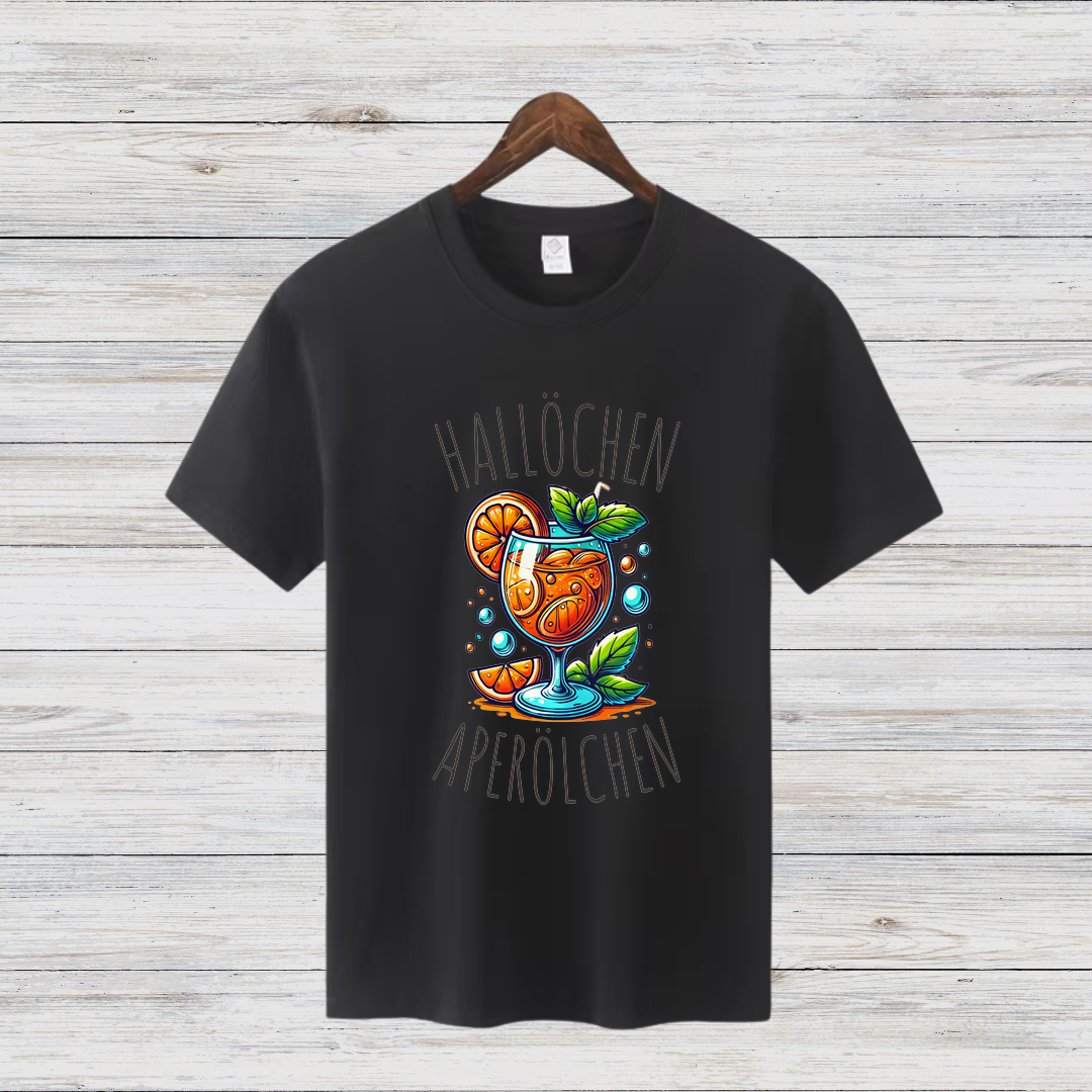 Hallöchen Aperölchen | Lustiges Party-Shirt | Stylisches Freizeitshirt | Geschenk für Aperol-Liebhaber