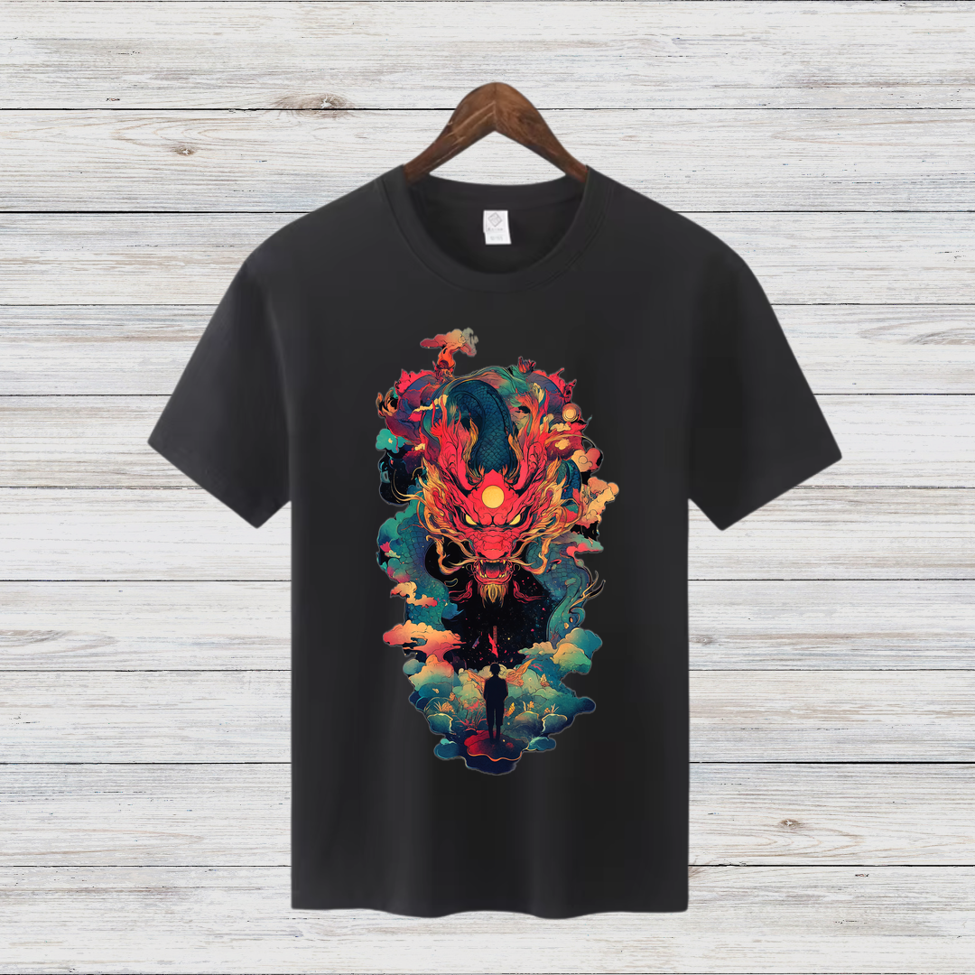 Mystischer Drachengeist | Fantasy T-Shirt | Künstlerisches Drachen-Design | Stilvolles Statement-Shirt für Fantasy-Fans