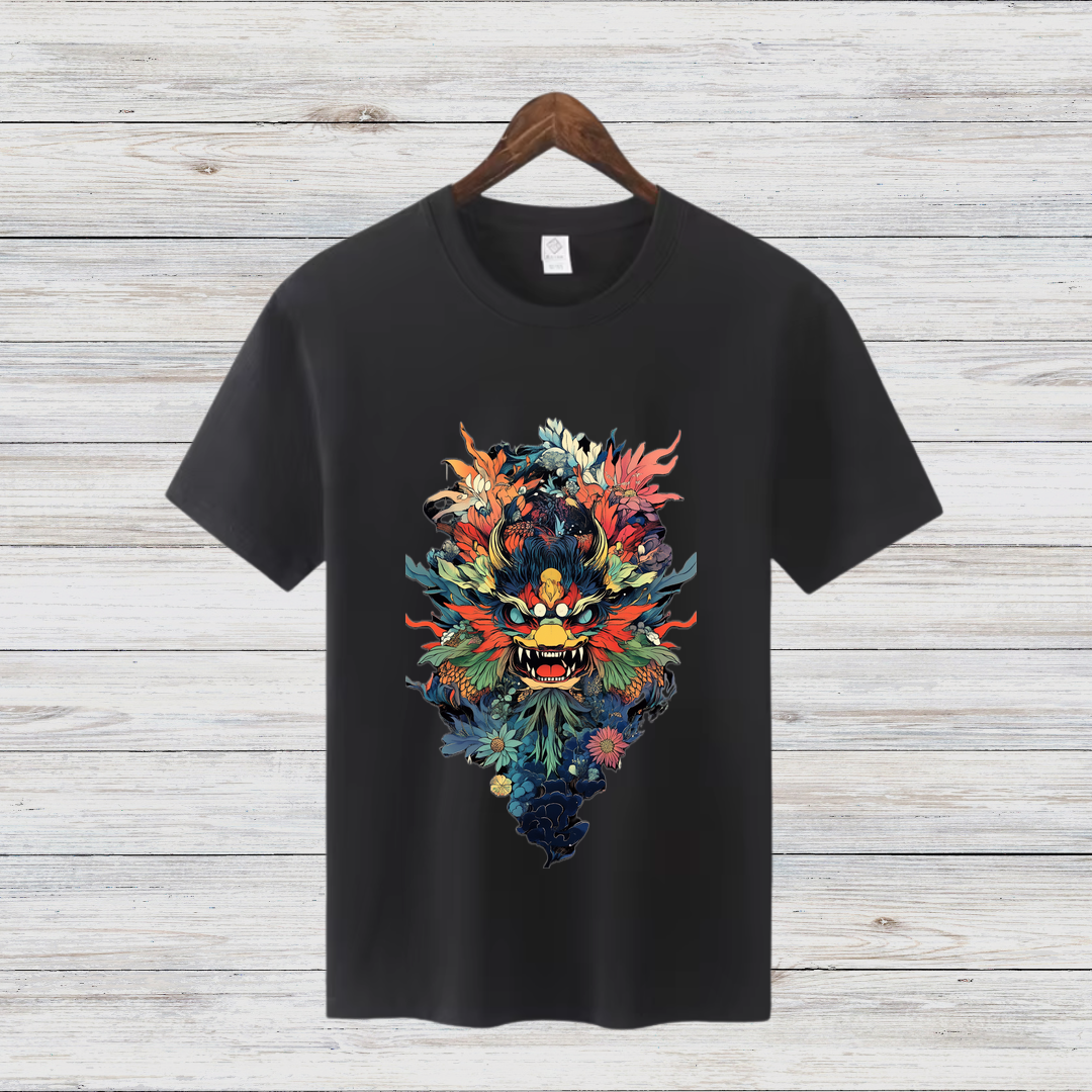 Mystischer Drachengeist | Asiatisches Kunst T-Shirt | Fantasievolles Design | Stilvolles Statement Shirt für den Winter
