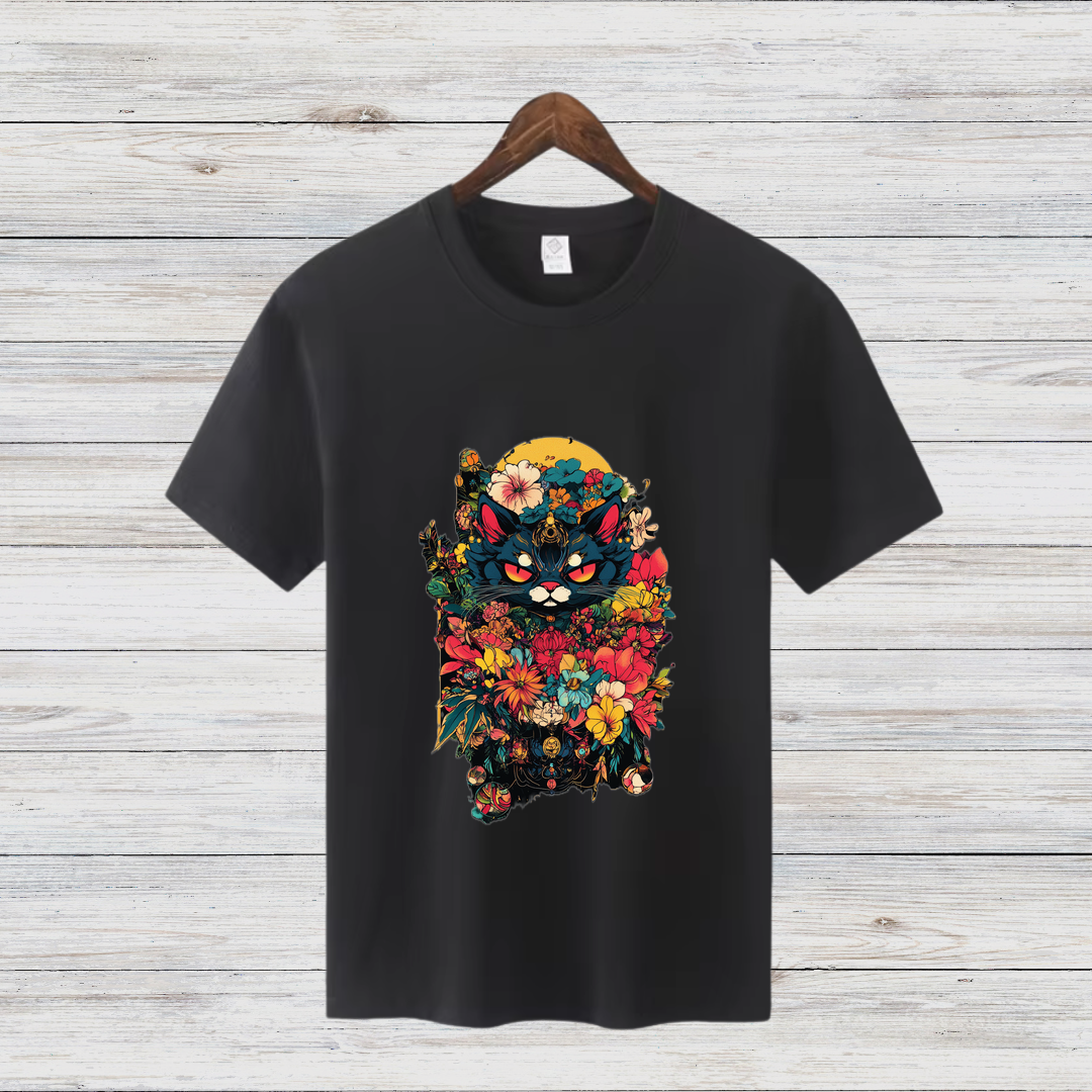 Mystische Katzenmagie | Künstlerisches T-Shirt | Fantasy Katzen-Design | Stilvolles Statement-Shirt für Katzenliebhaber