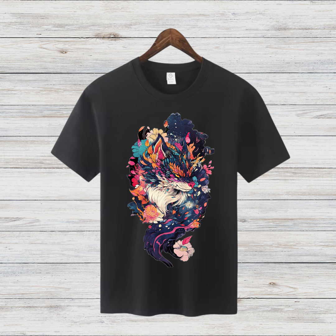 Magischer Winterwolf | Mystisches Kunst T-Shirt | Fantasievolles Design | Trendiges Shirt für die kalte Jahreszeit
