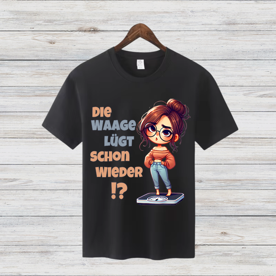 Die Waage lügt schon wieder | Lustiges Statement Shirt | Humorvolles Wintermotiv | Geschenk für Frauen