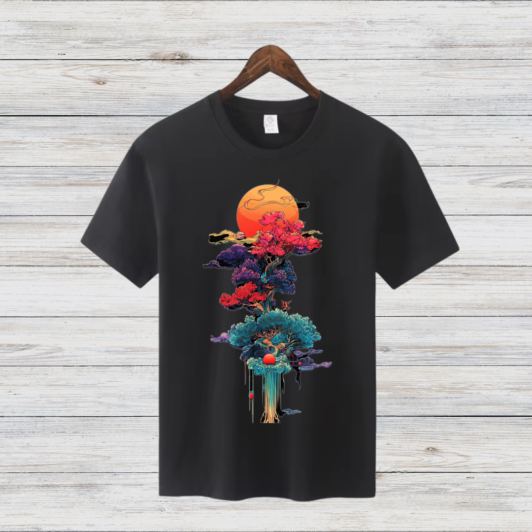 Magischer Winterbaum | Künstlerisches T-Shirt | Mystisches Naturdesign | Stilvolles Shirt für kalte Tage