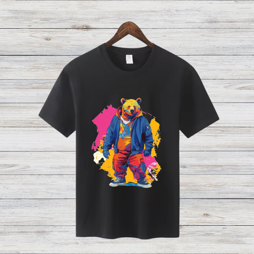 T-Shirt - Bunter Streetstyle Bär Design