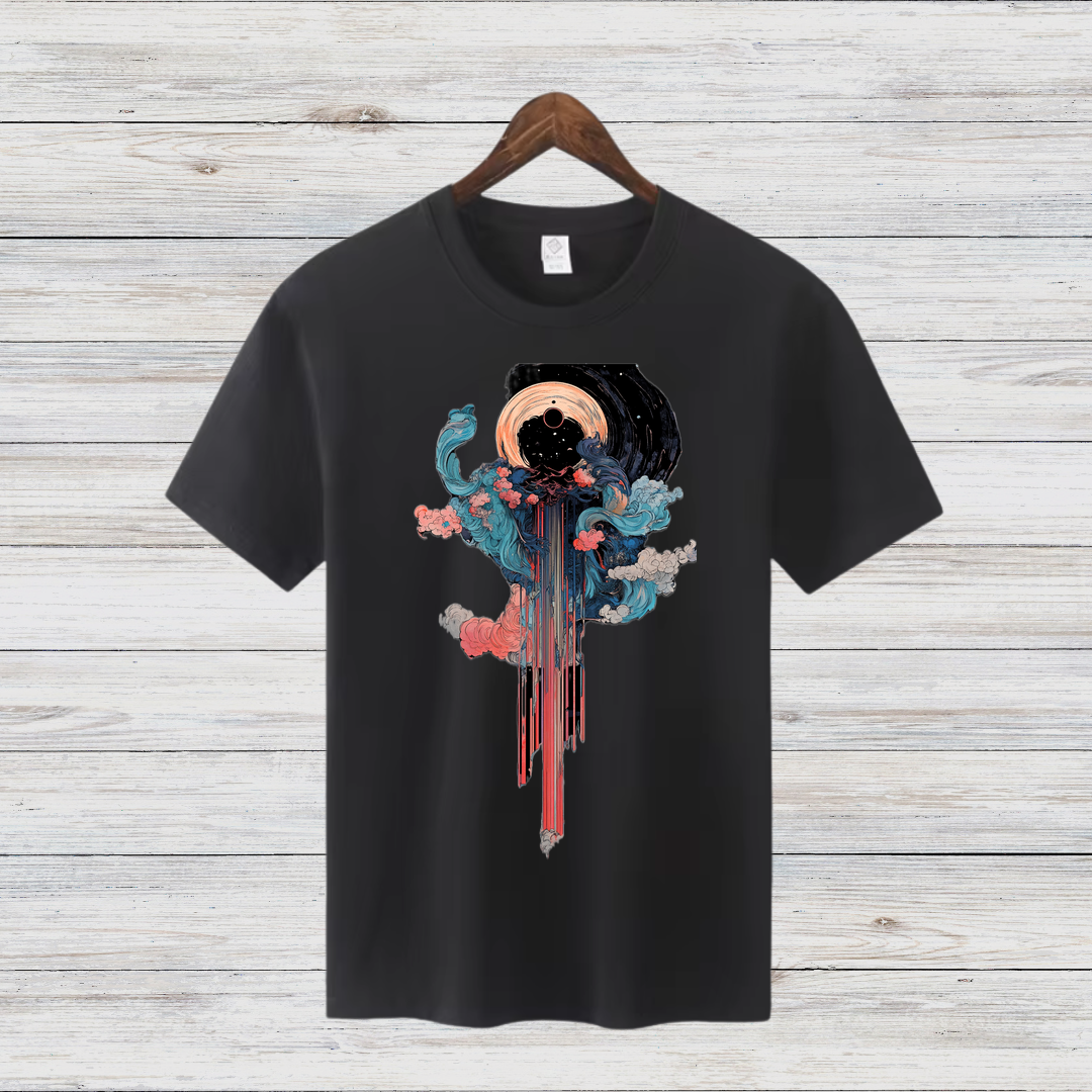 Kosmisches Kunst T-Shirt | Mystisches Design | Stilvolles Statement Shirt | Baumwollshirt für kreative Köpfe