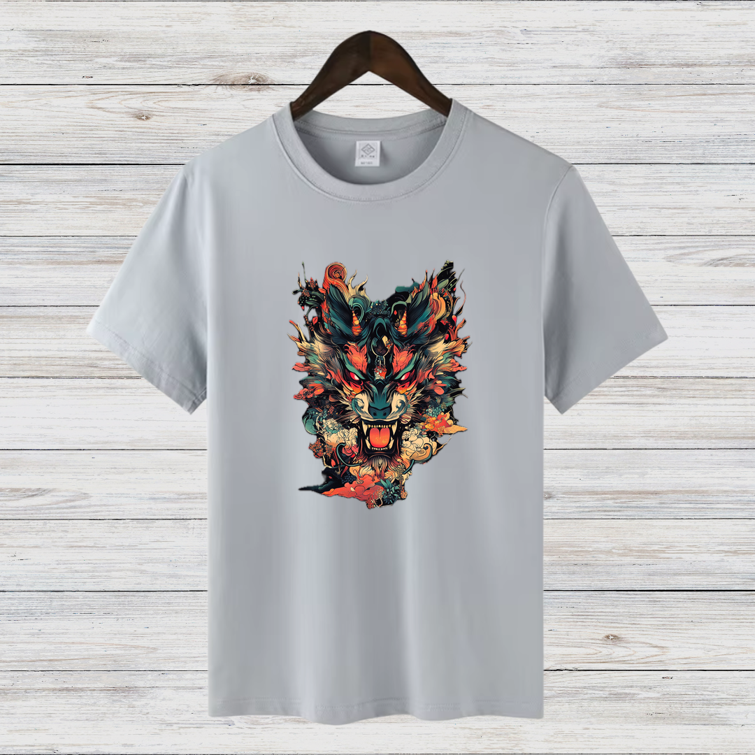 Mystischer Wolf | Stylisches Wintershirt | Kunstvolles Tiermotiv | Statement Shirt für kalte Tage
