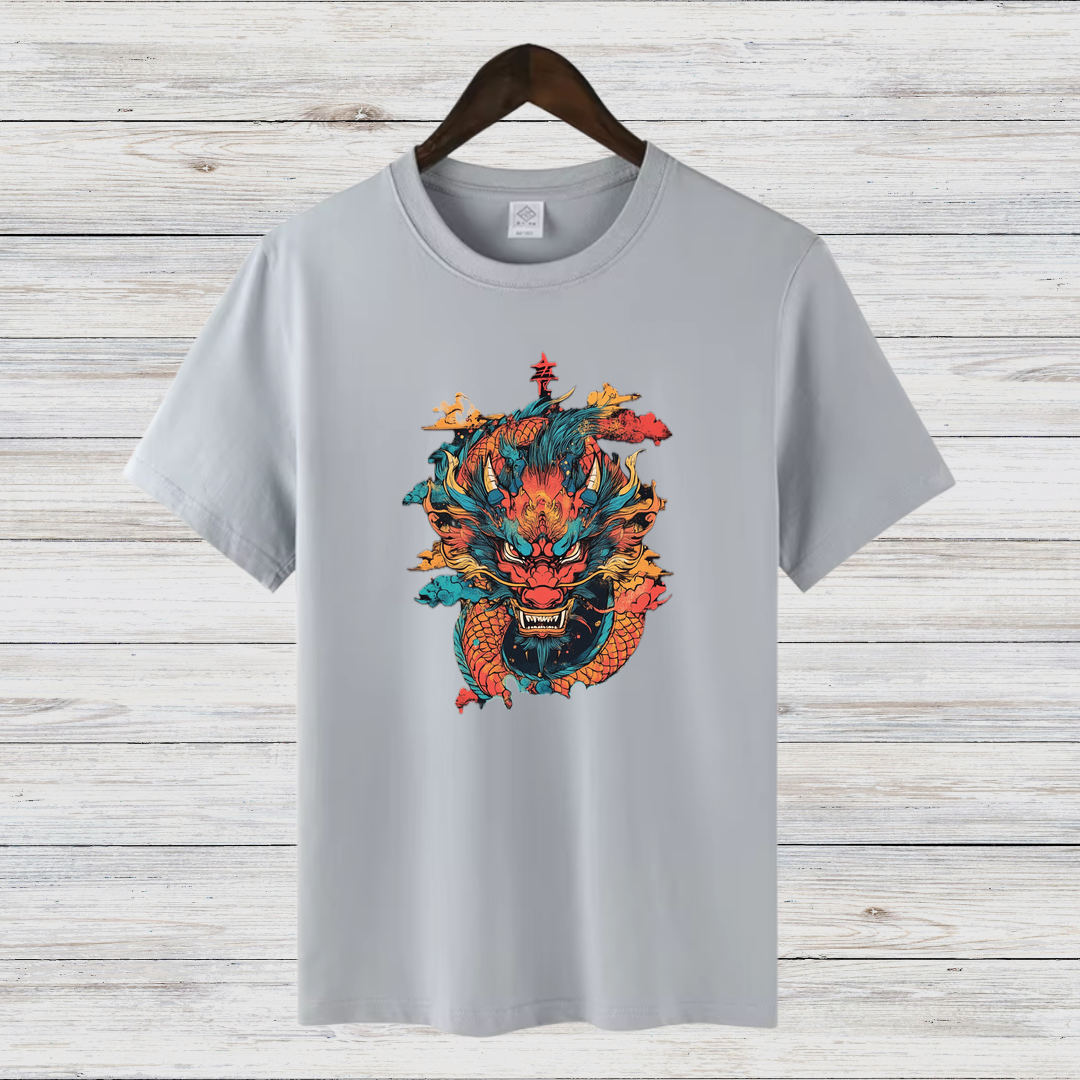 Mystischer Drachengeist | Asiatisches Drachen T-Shirt | Kunstvolles Fantasy Shirt | Statement Shirt für Drachenfans