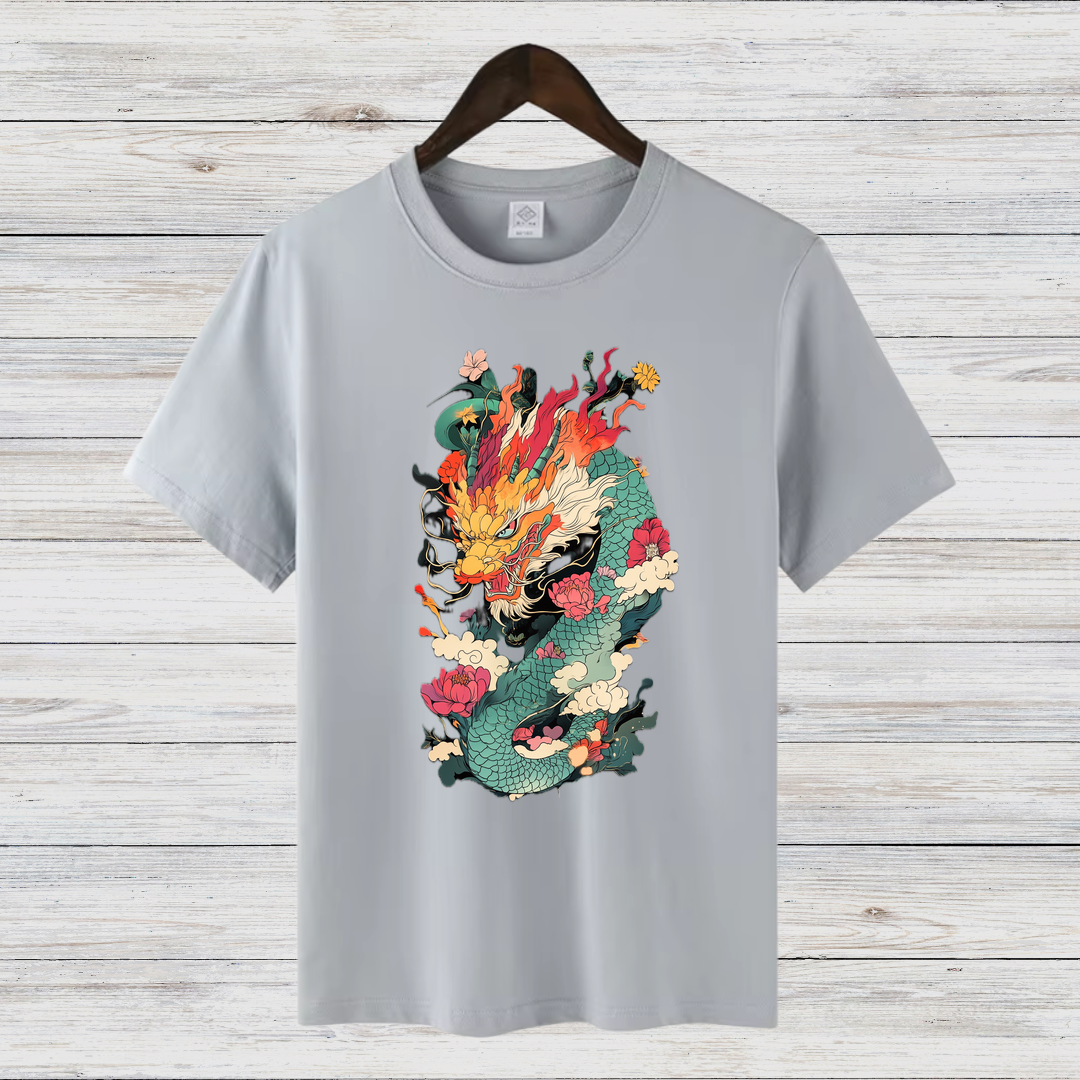 Mystischer Drachengeist | Asiatisches Drachen T-Shirt | Kunstvolles Fantasy Design | Stylisches Shirt für Drachenfans