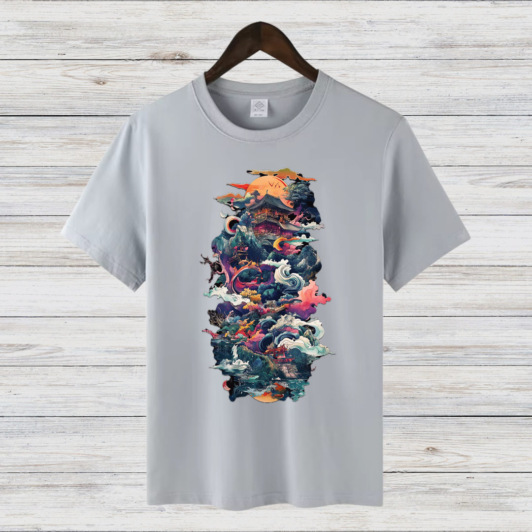 Mystisches Japan Shirt | Fantasievolles Kunst-Design | Asiatische Ästhetik | Stilvolles Baumwollshirt für den Winter