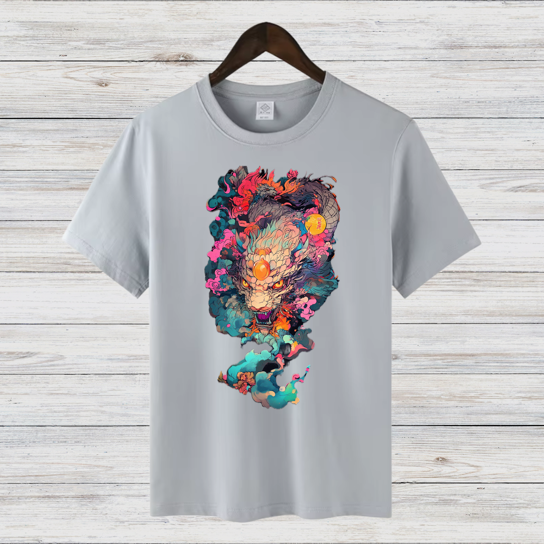 Mystischer Drachengeist | Asiatisches Kunst T-Shirt | Fantasievolles Drachenmotiv | Stilvolles Statement Shirt für den Winter