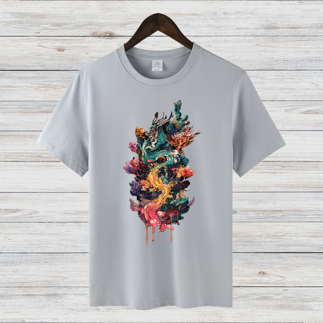 Magisches Drachen-Shirt | Künstlerisches Fantasy T-Shirt | Mystisches Design | Stilvolles Baumwollshirt für Fantasy-Fans