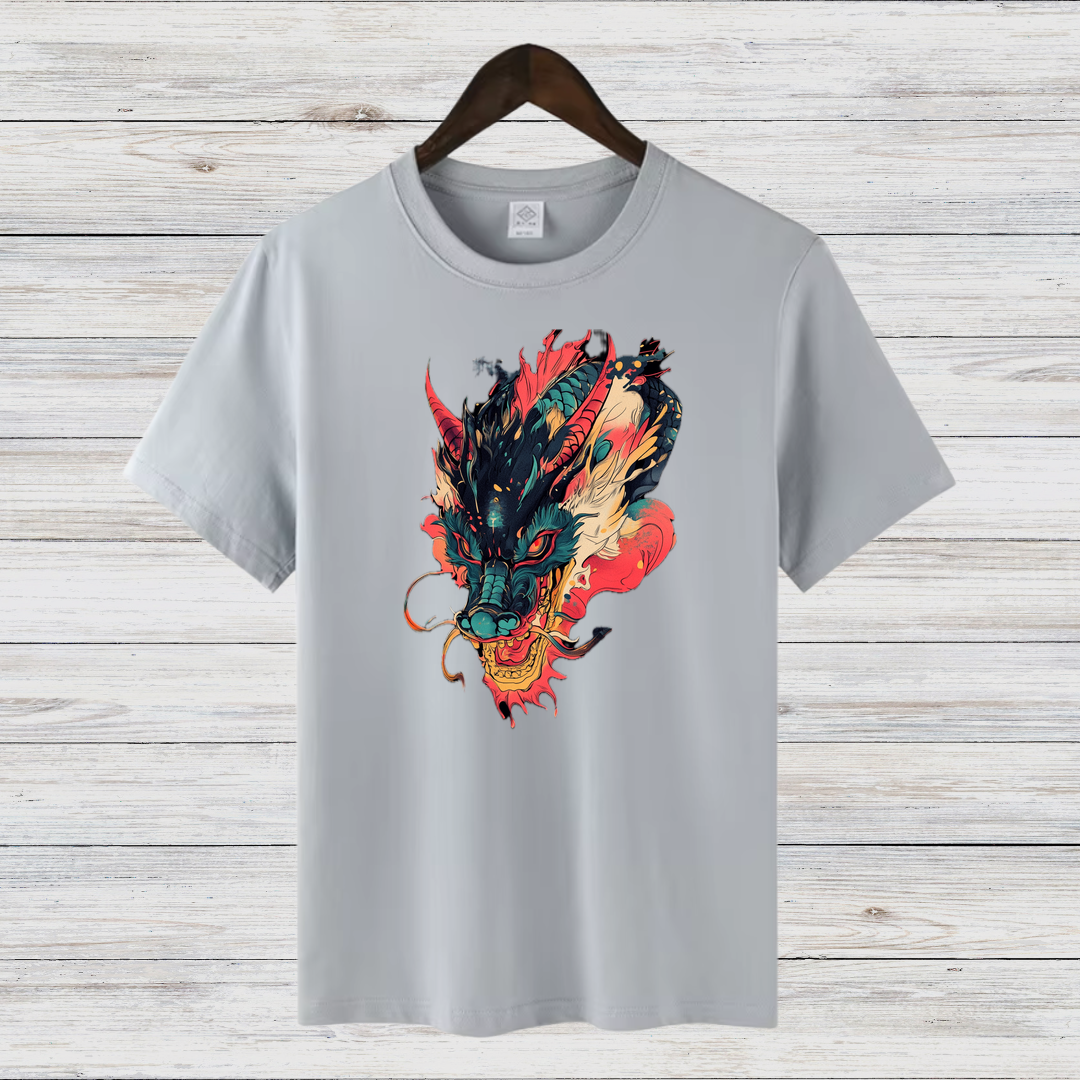 Mystischer Drachengeist | Asiatisches Drachen T-Shirt | Fantasy Kunst Shirt | Stilvolles Statement Shirt für Wintertage
