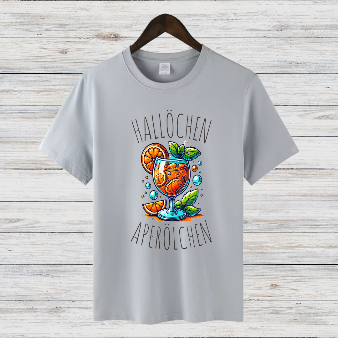 Hallöchen Aperölchen | Lustiges Party-Shirt | Stylisches Freizeitshirt | Geschenk für Aperol-Liebhaber