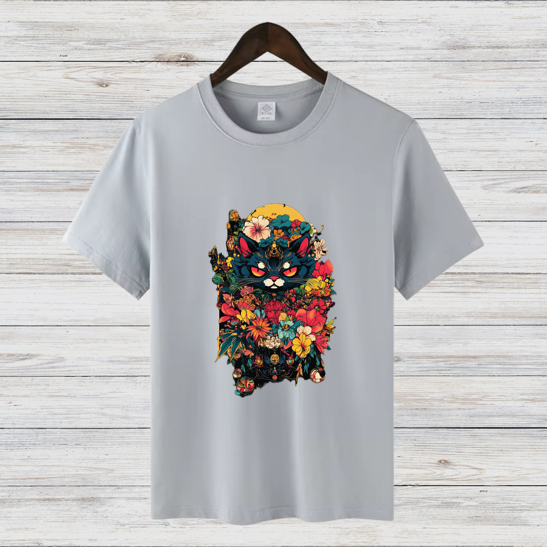 Mystische Katzenmagie | Künstlerisches T-Shirt | Fantasy Katzen-Design | Stilvolles Statement-Shirt für Katzenliebhaber