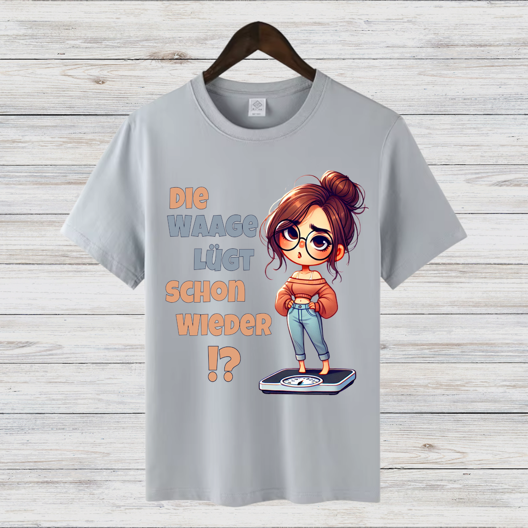 Die Waage lügt schon wieder | Lustiges Statement Shirt | Humorvolles Wintermotiv | Geschenk für Frauen