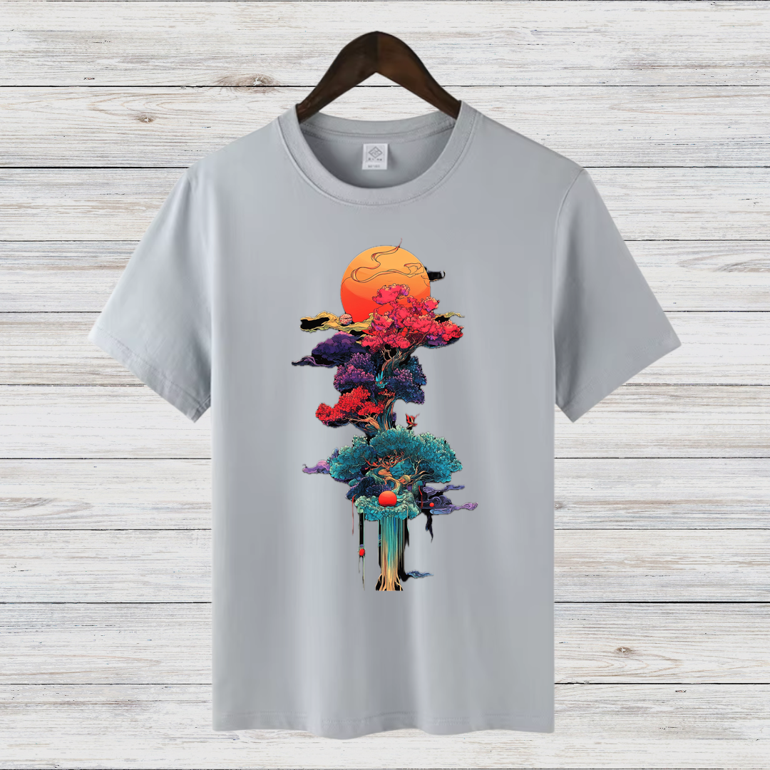 Magischer Winterbaum | Künstlerisches T-Shirt | Mystisches Naturdesign | Stilvolles Shirt für kalte Tage