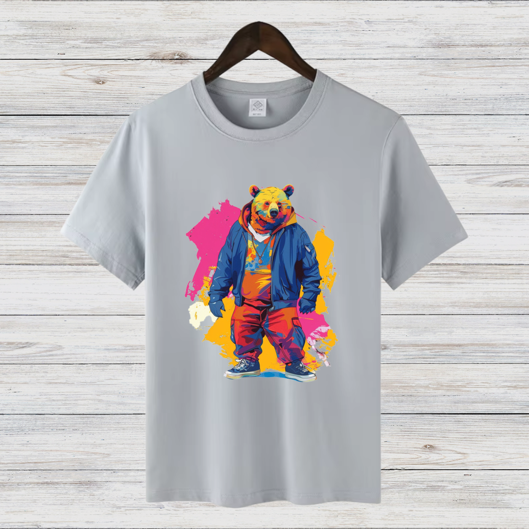 T-Shirt - Bunter Streetstyle Bär Design