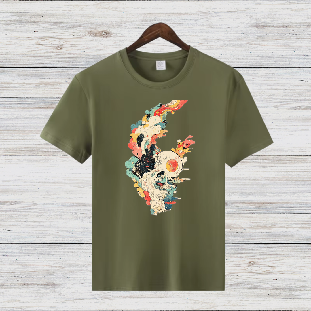 Mystischer Totenkopf | Künstlerisches Wintershirt | Stylisches Statement-Shirt | Perfektes Geschenk für Kunstliebhaber