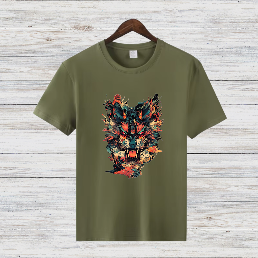 Mystischer Wolf | Stylisches Wintershirt | Kunstvolles Tiermotiv | Statement Shirt für kalte Tage