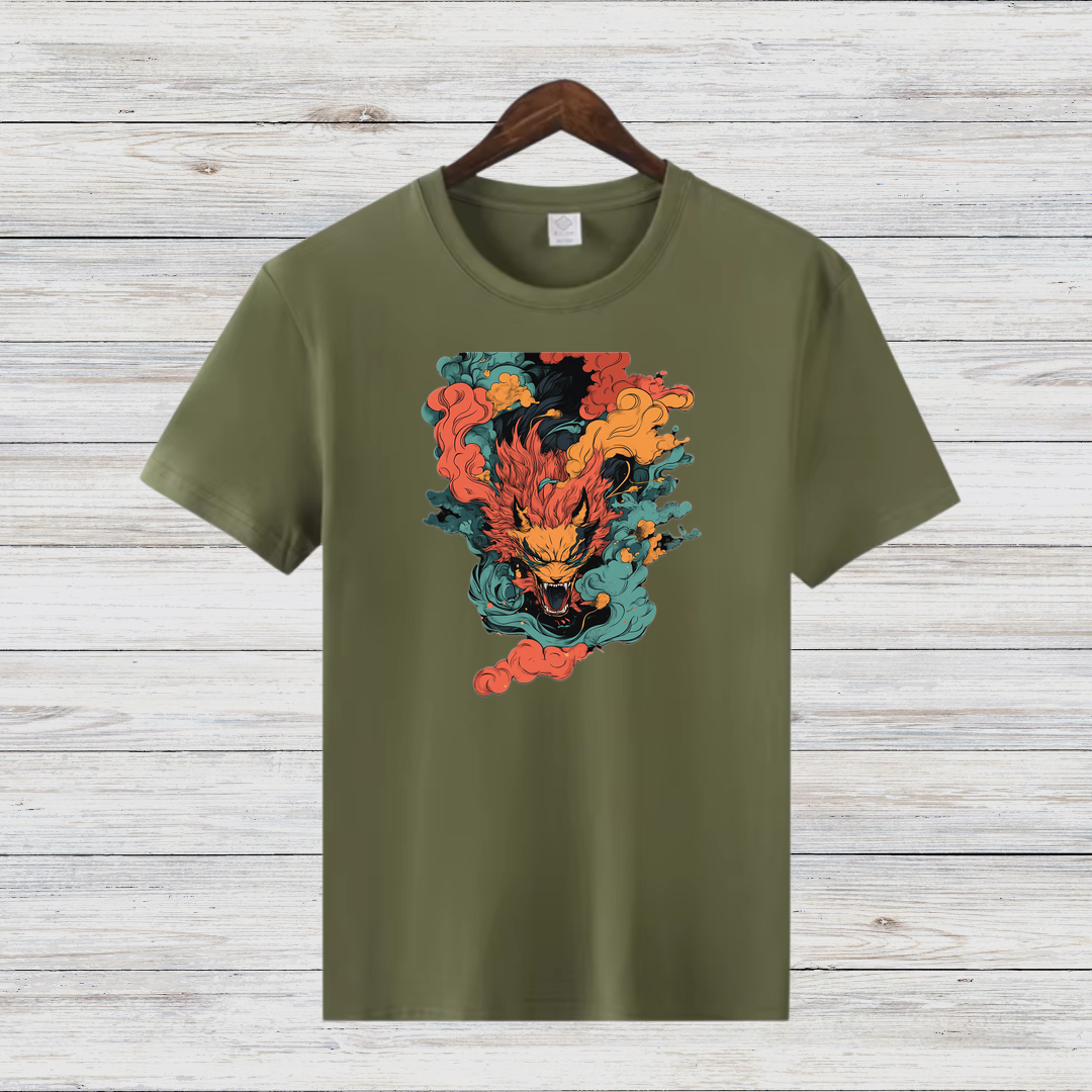 Mystischer Drachengeist | Asiatisches Fantasy Shirt | Stylisches Winter-Statement | Baumwollshirt für Drachen-Fans