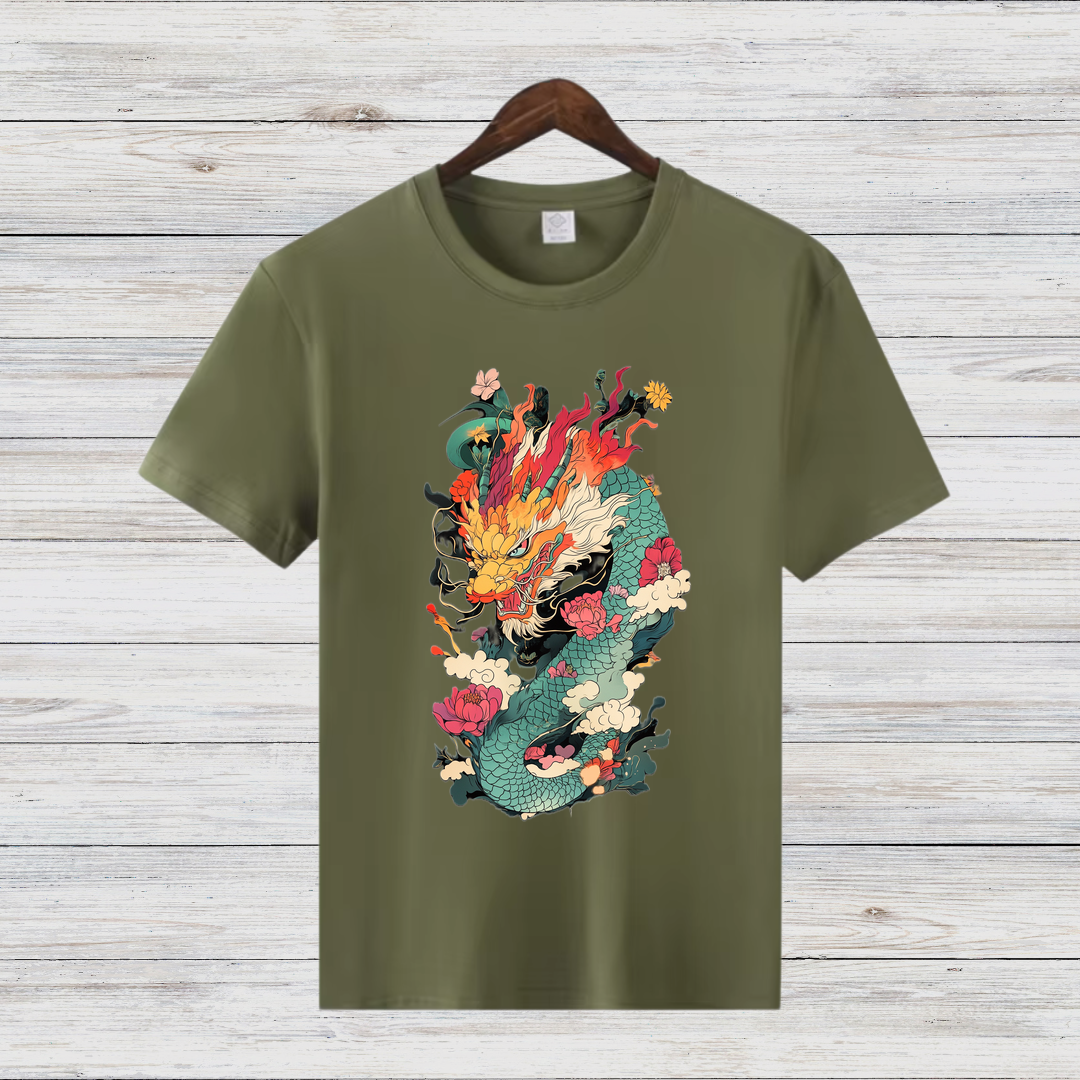 Mystischer Drachengeist | Asiatisches Drachen T-Shirt | Kunstvolles Fantasy Design | Stylisches Shirt für Drachenfans