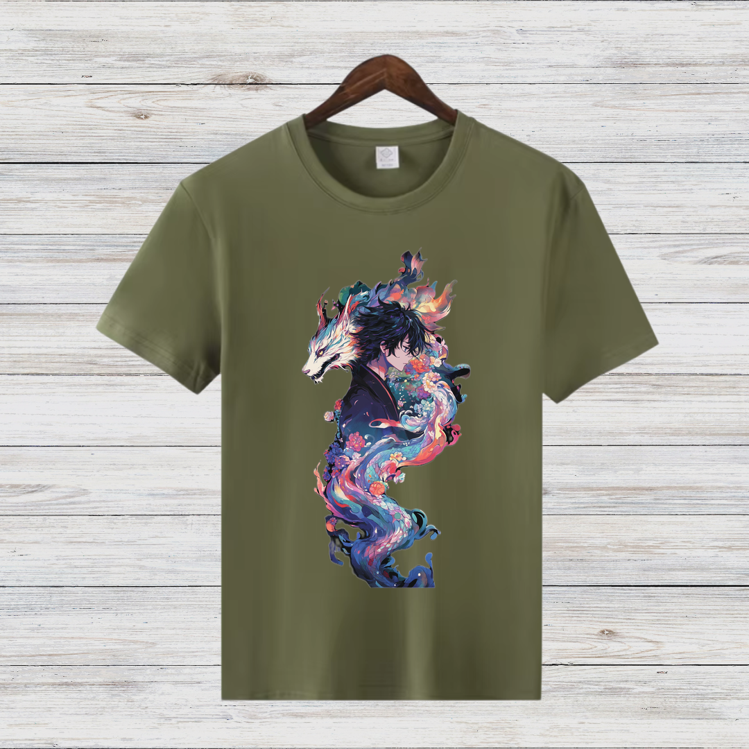 Mystischer Drache | Anime Fantasy T-Shirt | Kunstvolles Design | Geschenk für Anime-Fans