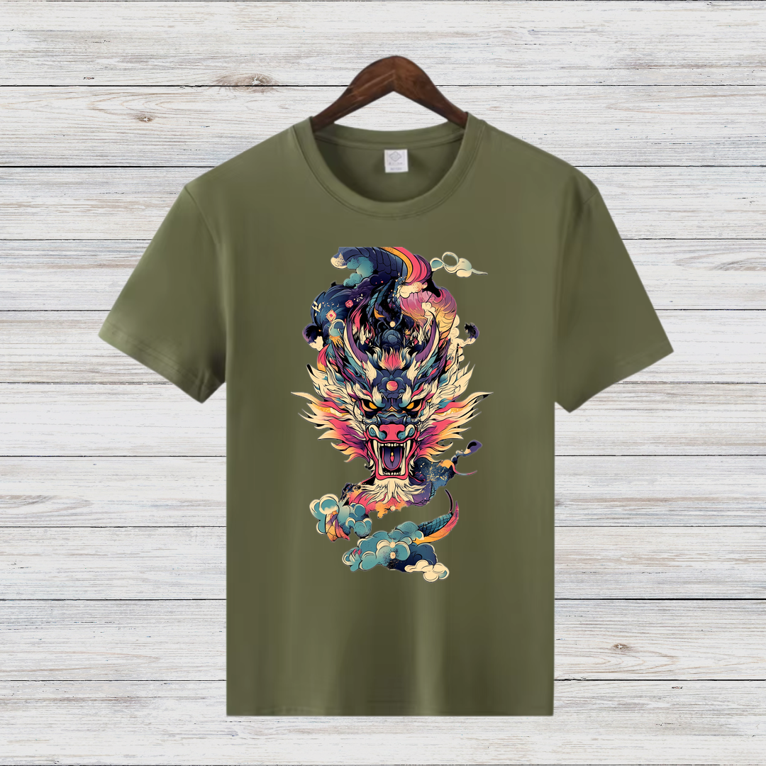 Mystischer Drachengeist | Asiatisches Drachen T-Shirt | Fantasy Kunst Shirt | Legendäres Design für Drachenfans